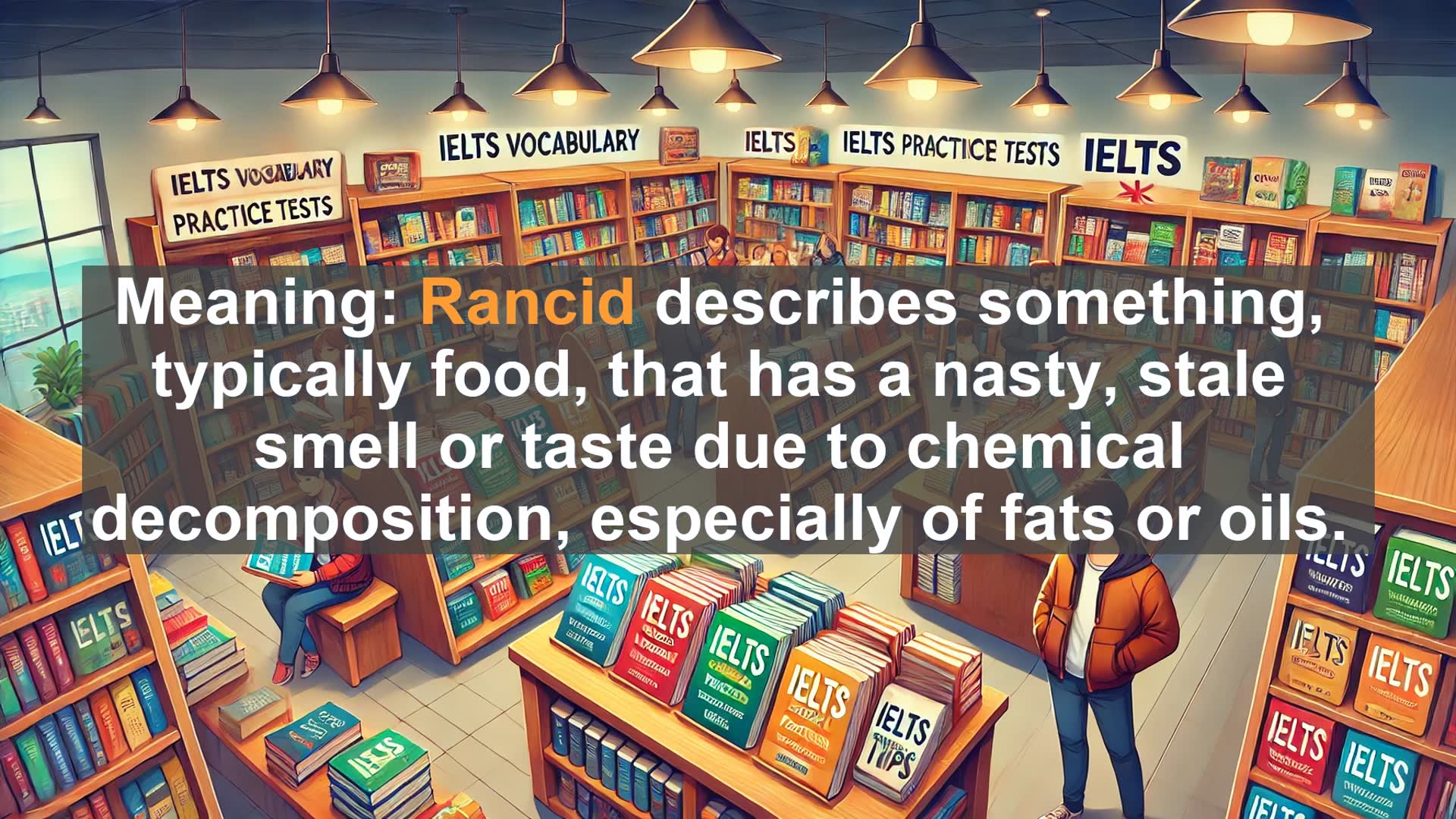 'Video thumbnail for 2000 Must Know IELTS 9.0 Vocabulary - What Does 'Rancid' Mean? Understanding a Pungent Word'