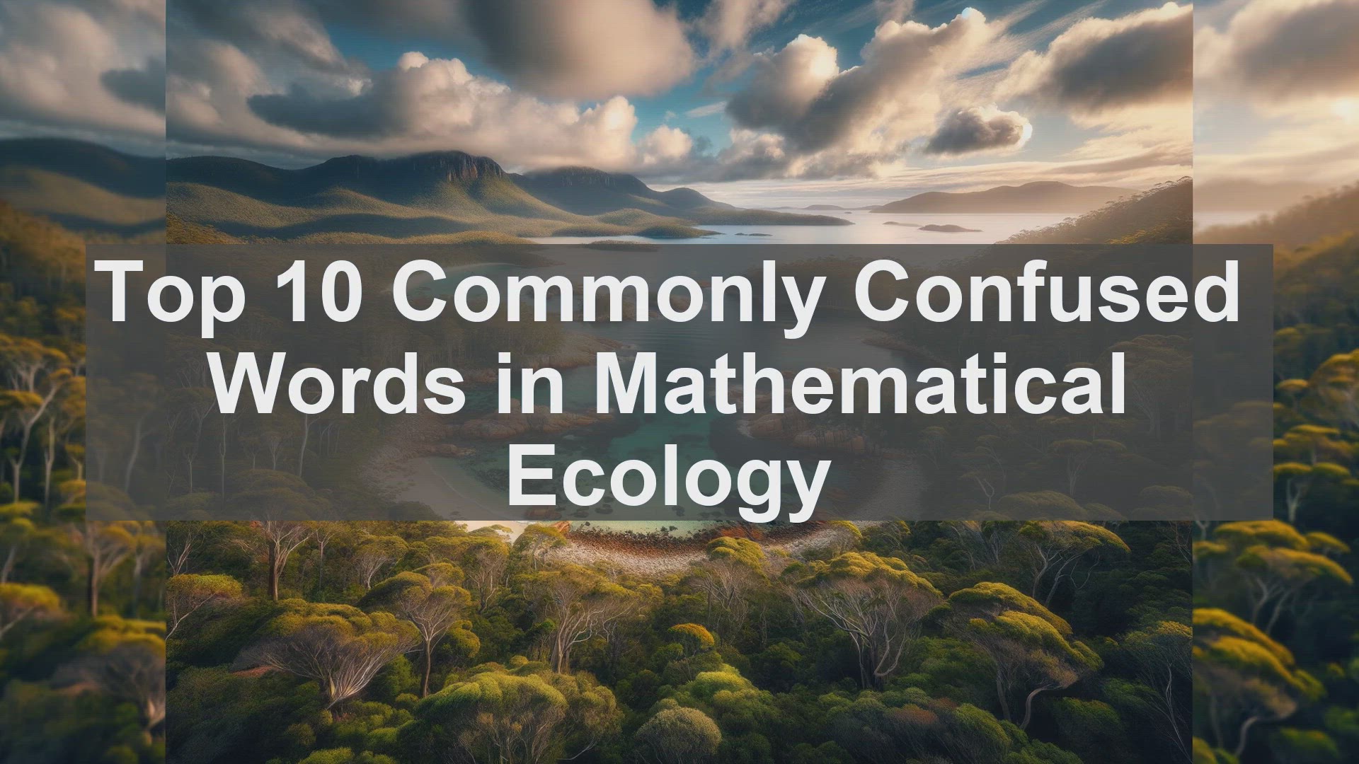 'Video thumbnail for Top 10 Commonly Confused Words in Mathematical Ecology'