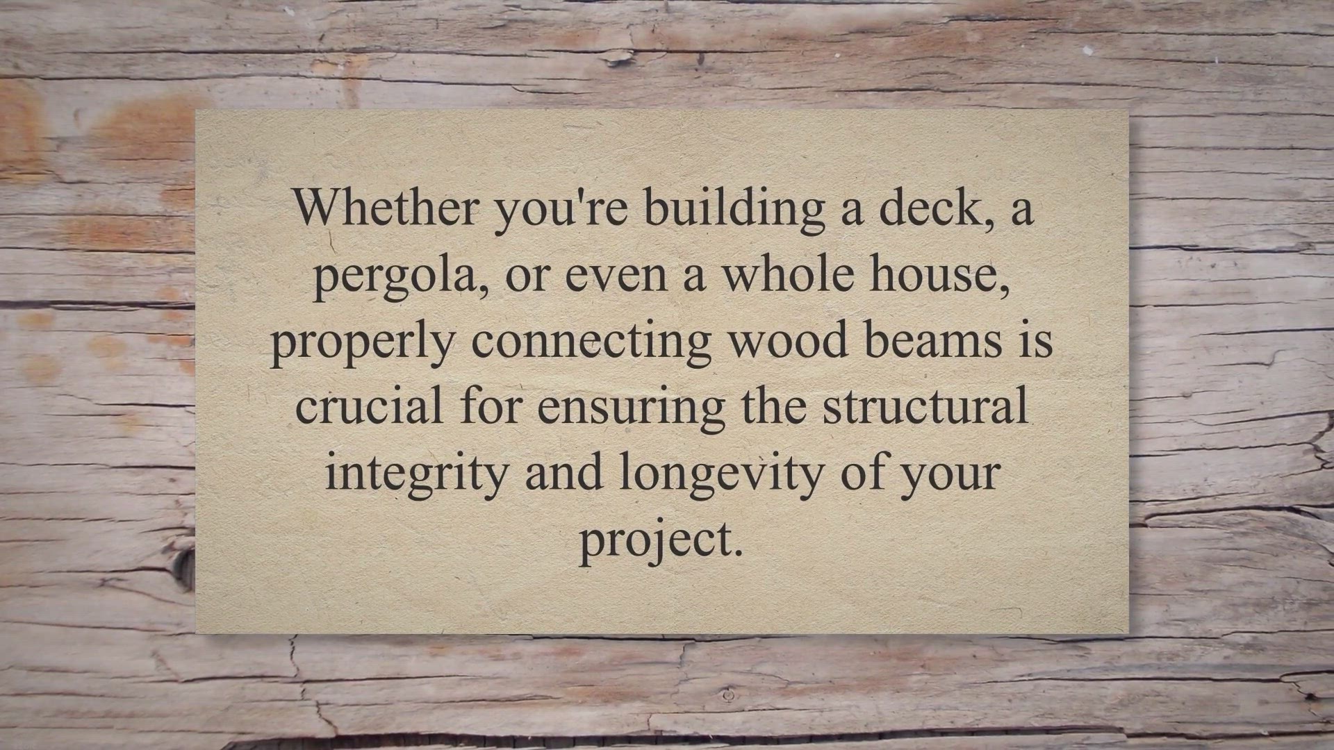 'Video thumbnail for How to connect two wood beams?'