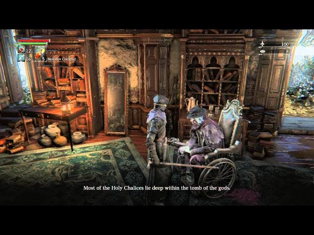 Video thumbnail for Bloodborne - Cathedral Ward: Light Lamp & Smash Pots, Hunter's Dream Gehrman "Holy Chalice" Chat PS4