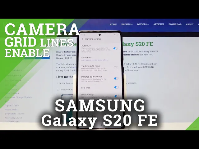 Video thumbnail for How to Turn On / Off Camera Grid Lines in SAMSUNG Galaxy S20 FE – Manage Helper Lines