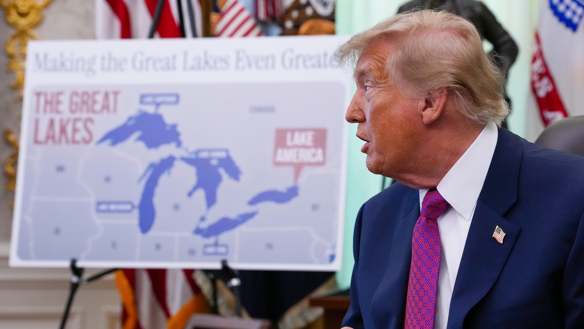 Video thumbnail for Trump renames Lake Ontario to ‘Lake America’ in new executive order