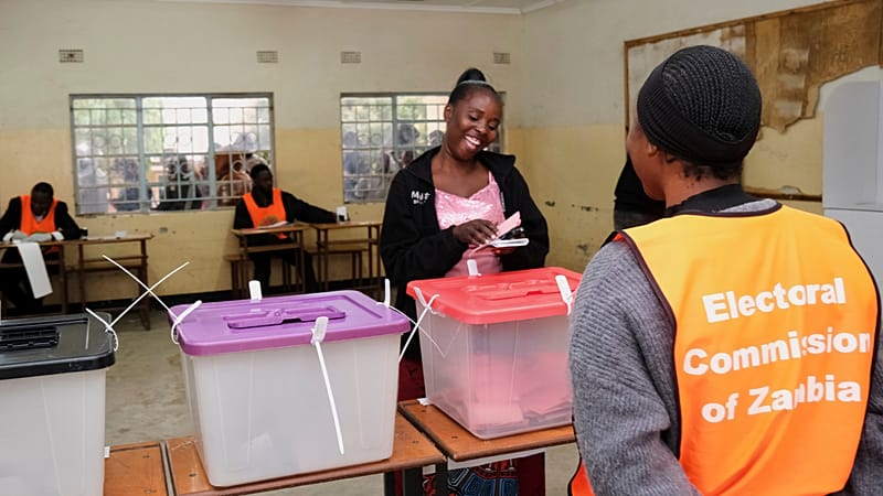 Video thumbnail for Zambia: Polls open in elections expected to favour incumbent president