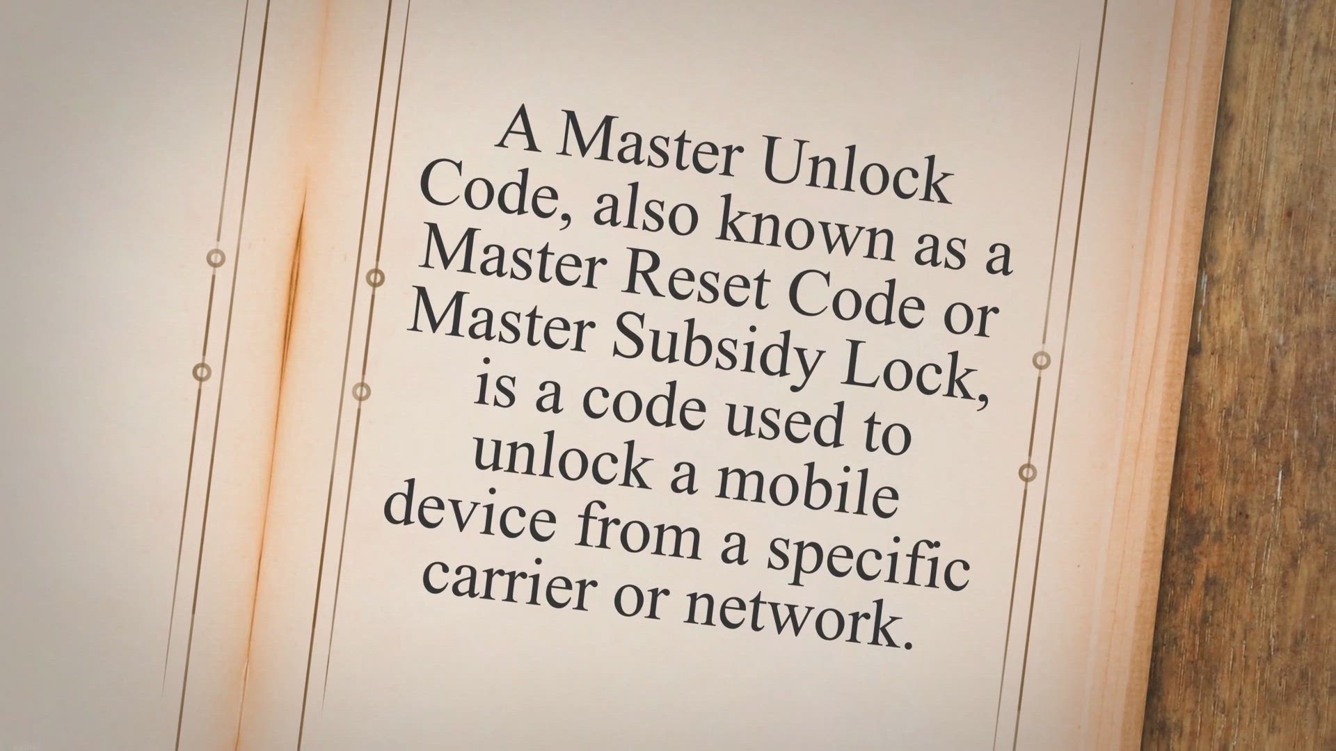 Video thumbnail for What is Master Unlock Code?