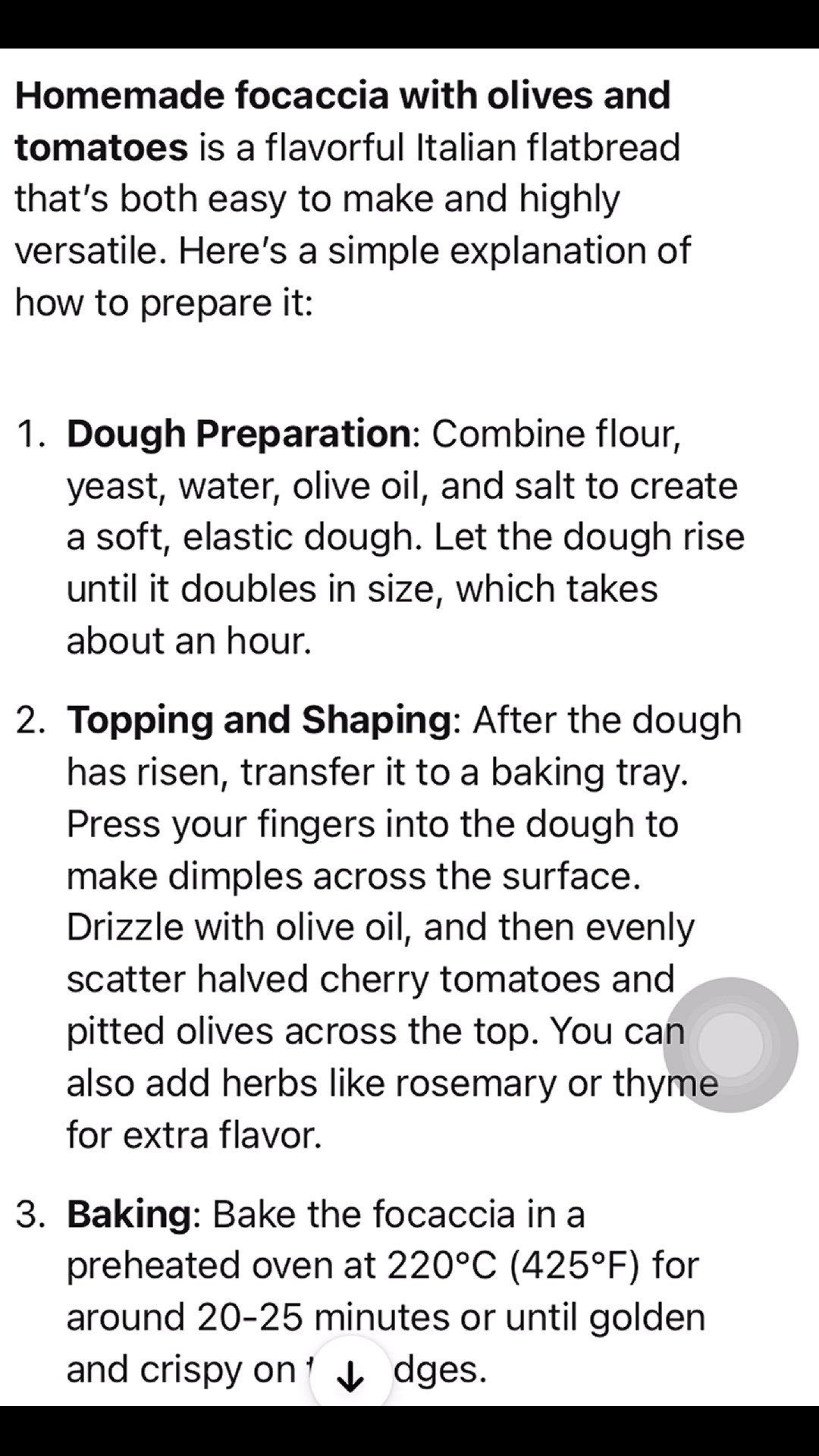 'Video thumbnail for Homemade Focaccia with olives and tomatoes '