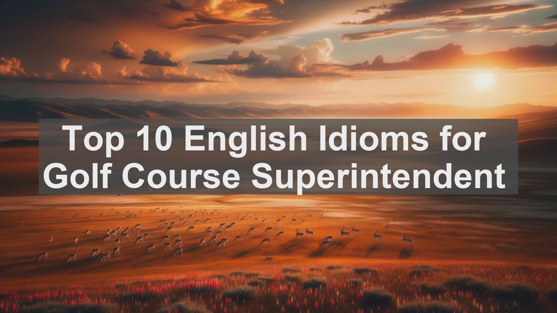 'Video thumbnail for Top 10 English Idioms for Golf Course Superintendent'