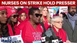 Video thumbnail for NYC striking nurses hold press conference
