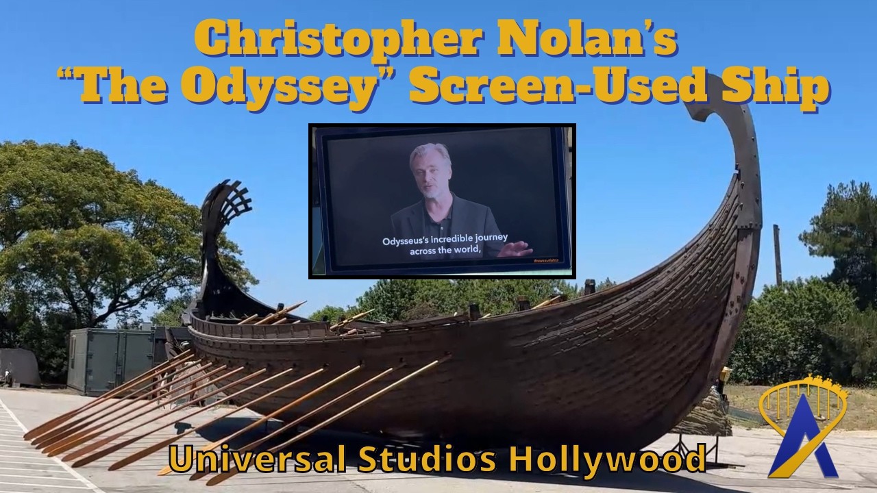 Video thumbnail for Christopher Nolan's "The Odyssey" screen-used ship at Universal Studios Hollywood