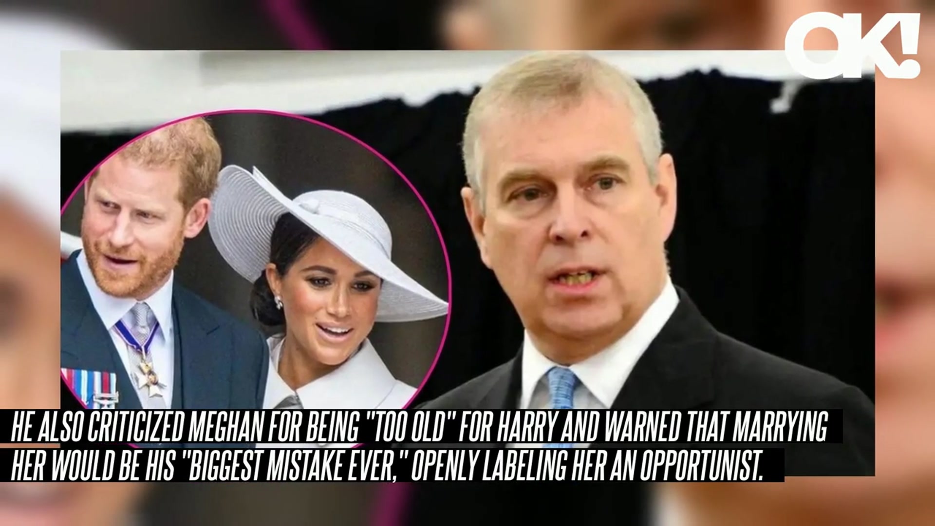 'Video thumbnail for Royal Feud Explodes: Prince Andrew Told Prince Harry His 'Biggest Mistake' Would Be Marrying Meghan Markle'