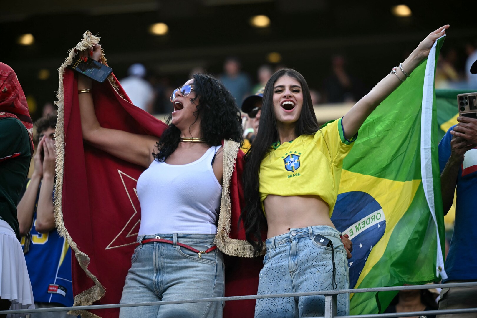 Video thumbnail for Brazil and Morocco kickoff amid electric atmosphere