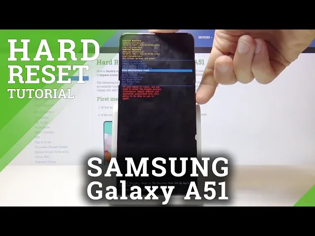 Video thumbnail for How to Hard Reset SAMSUNG Galaxy A51 - Remove Screen Lock by Recovery Mode