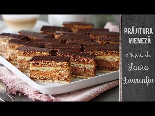 Video thumbnail for Prăjitura Vieneză cu foaie fragedă cu unt, bezea cu nucă și ciocolată - portrait | Laura Laurentiu