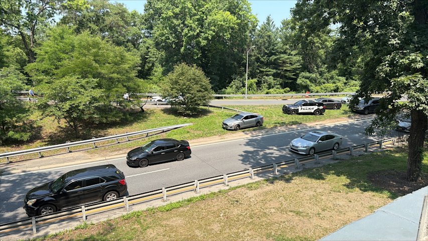 Video thumbnail for Carjacking suspect sought after crash, police shooting on Major Deegan