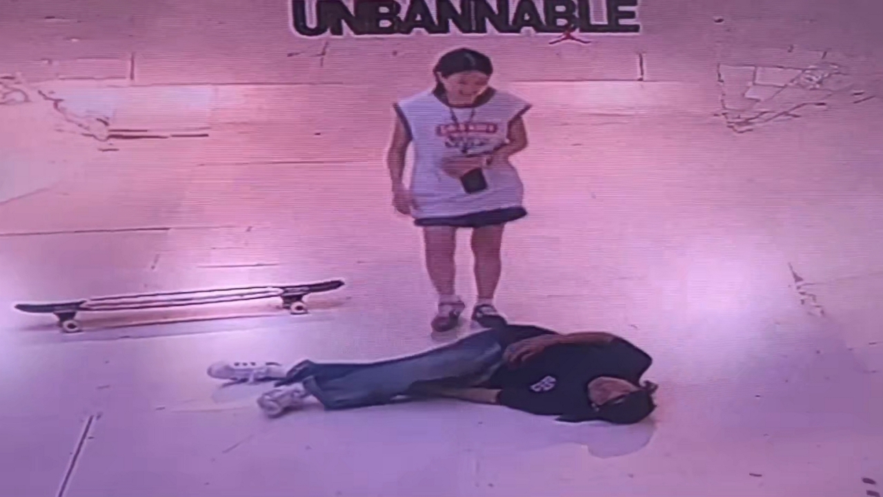 Video thumbnail for Skateboard Lesson Gone Wrong: Instructor Takes a Tumble