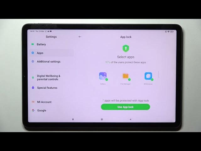 Video thumbnail for How to Lock Apps with App Lock on XIAOMI PAD 5 | Apps Protection on Xiaomi Pad 5