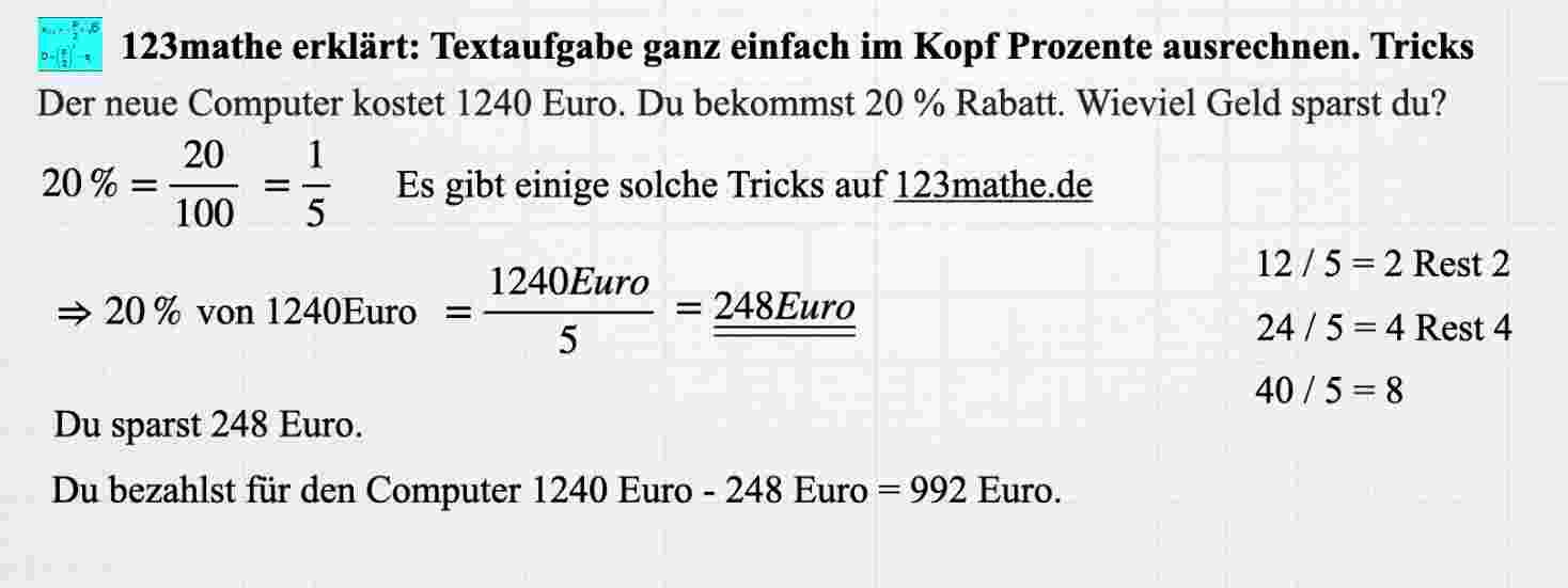 'Video thumbnail for Prozentrechnen im Kopf Trick'