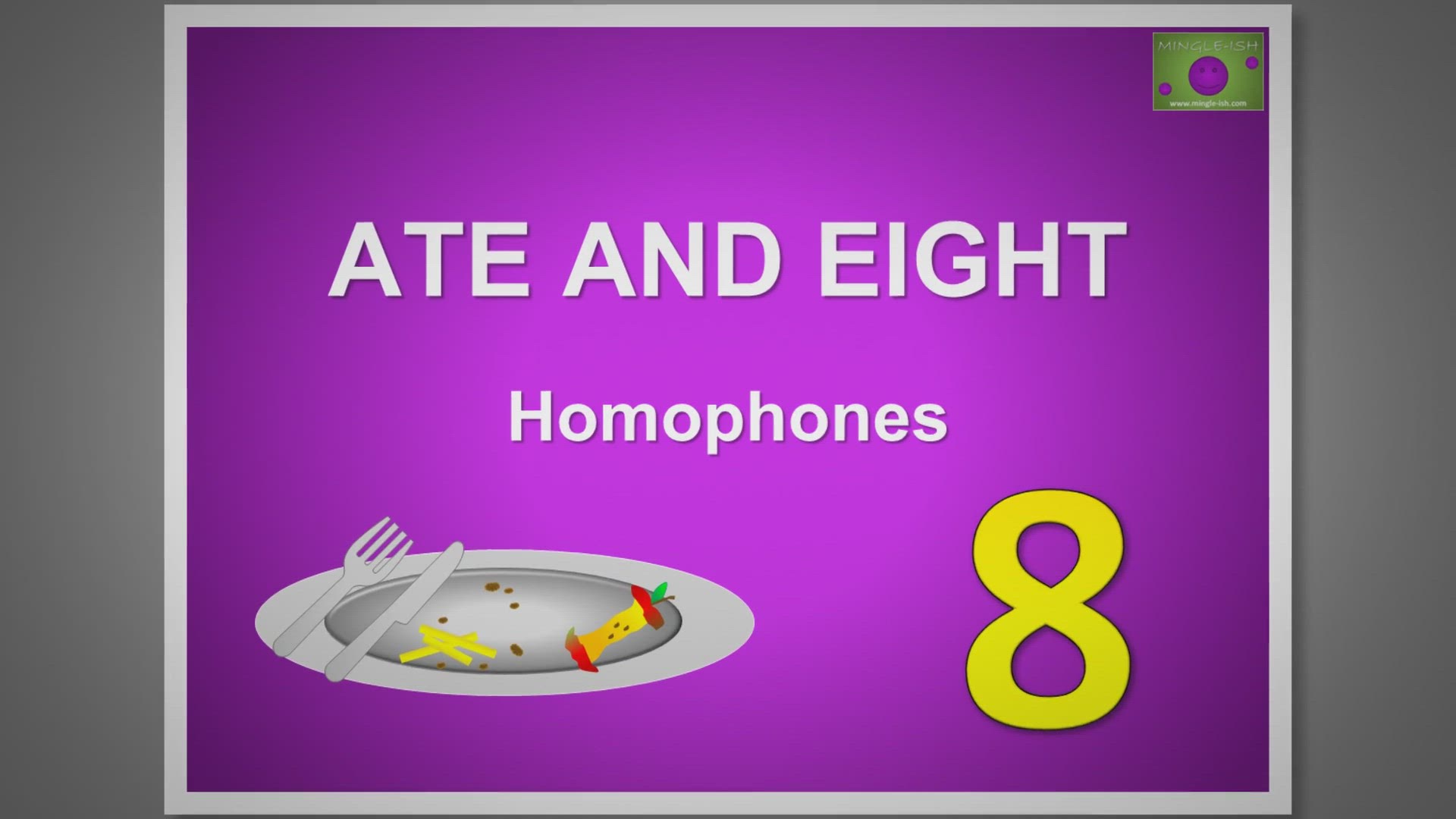 'Video thumbnail for Ate vs Eight: Master Homophones with Clear Examples'