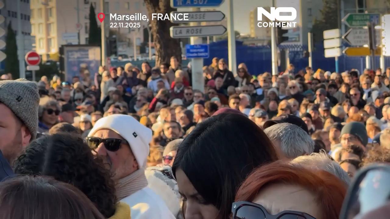 Video thumbnail for Thousands march in Marseille to denounce drug violence after killing of activist's brother