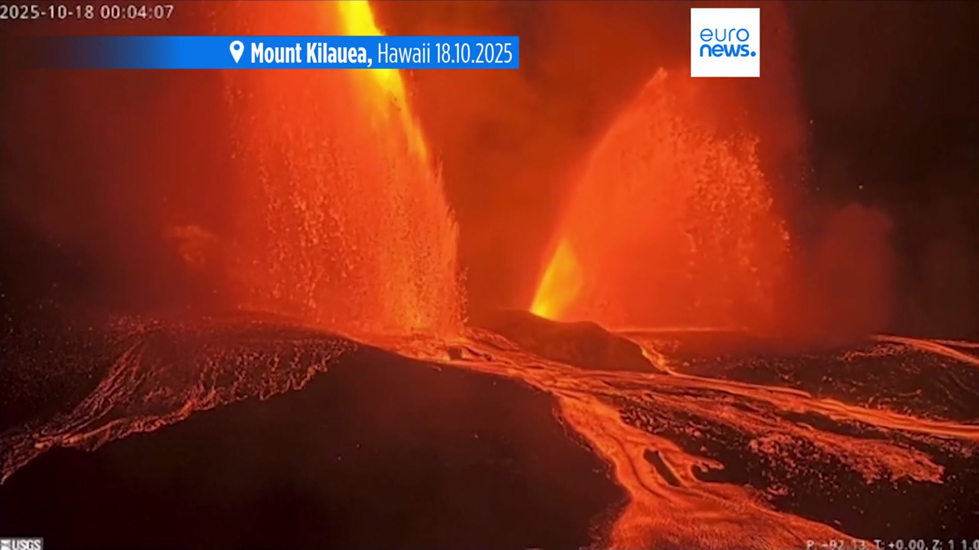 'Video thumbnail for WATCH: 'Record high' lava fountains seen at Hawaii's Kilauea volcano in latest eruption'