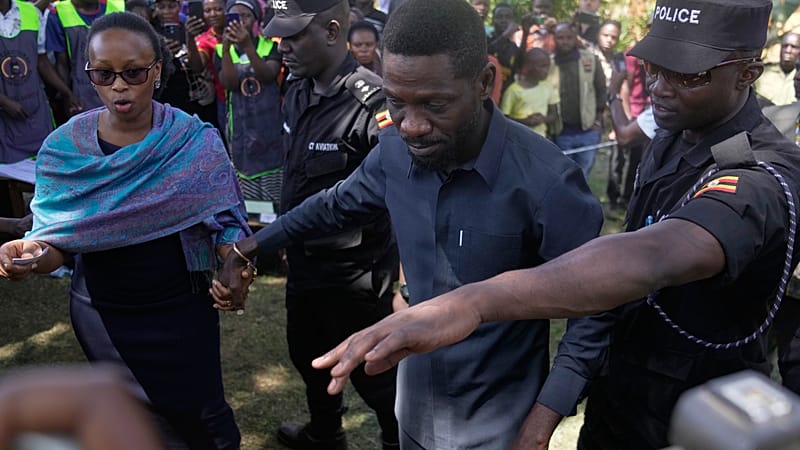 Video thumbnail for Ugandan police deny arrest of opposition leader Bobi Wine