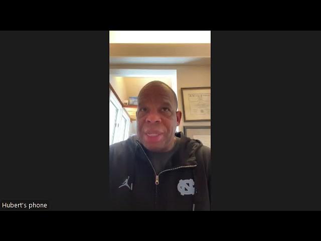 Video thumbnail for #UNC coach Hubert Davis at weekly ACC coaches Zoom press conference ahead of game at Ga. Tech