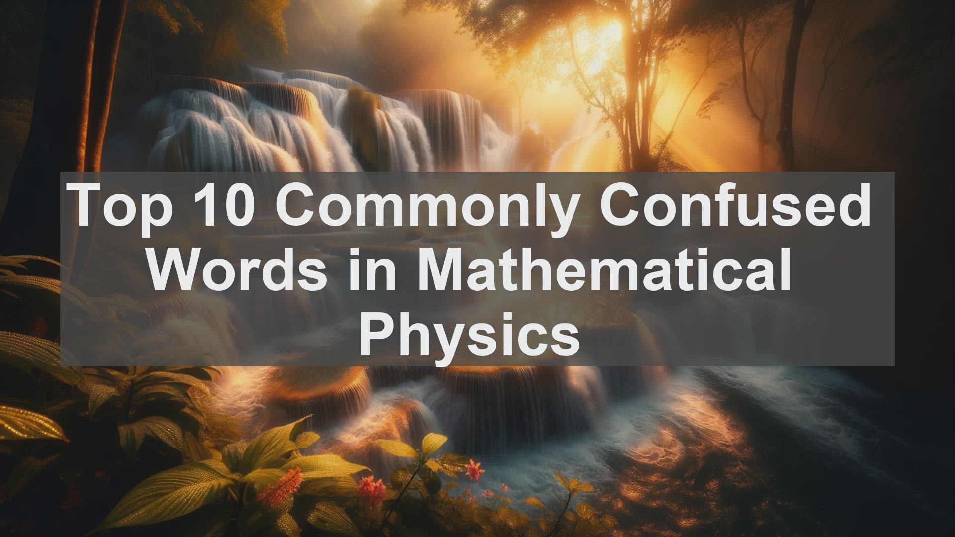 'Video thumbnail for Top 10 Commonly Confused Words in Mathematical Physics'