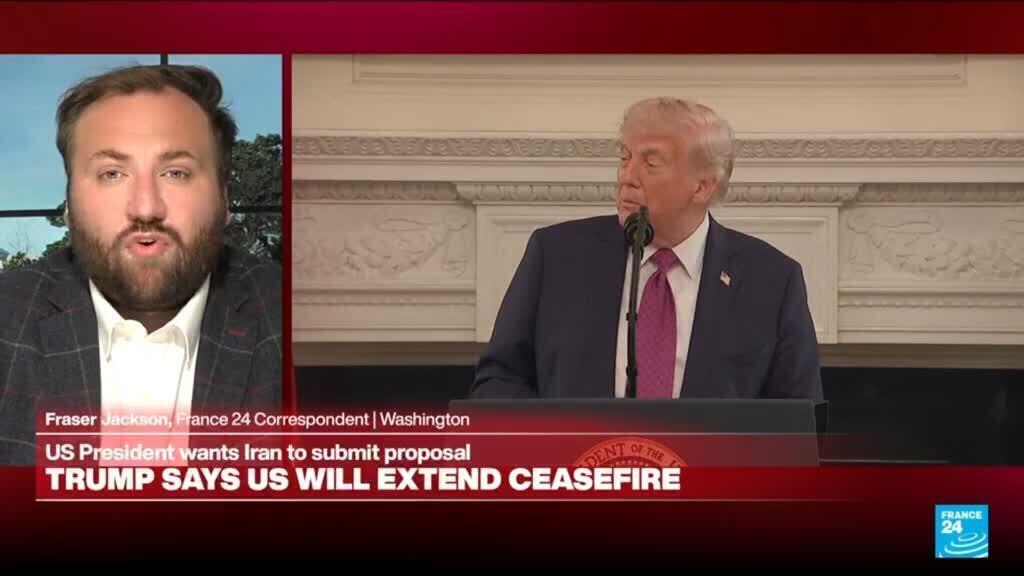 Video thumbnail for Trump extends ceasefire, says giving Iran time to negotiate