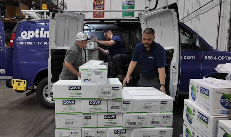 Video thumbnail for Goya helps fill backpacks for News 12 back-to-school giveaways