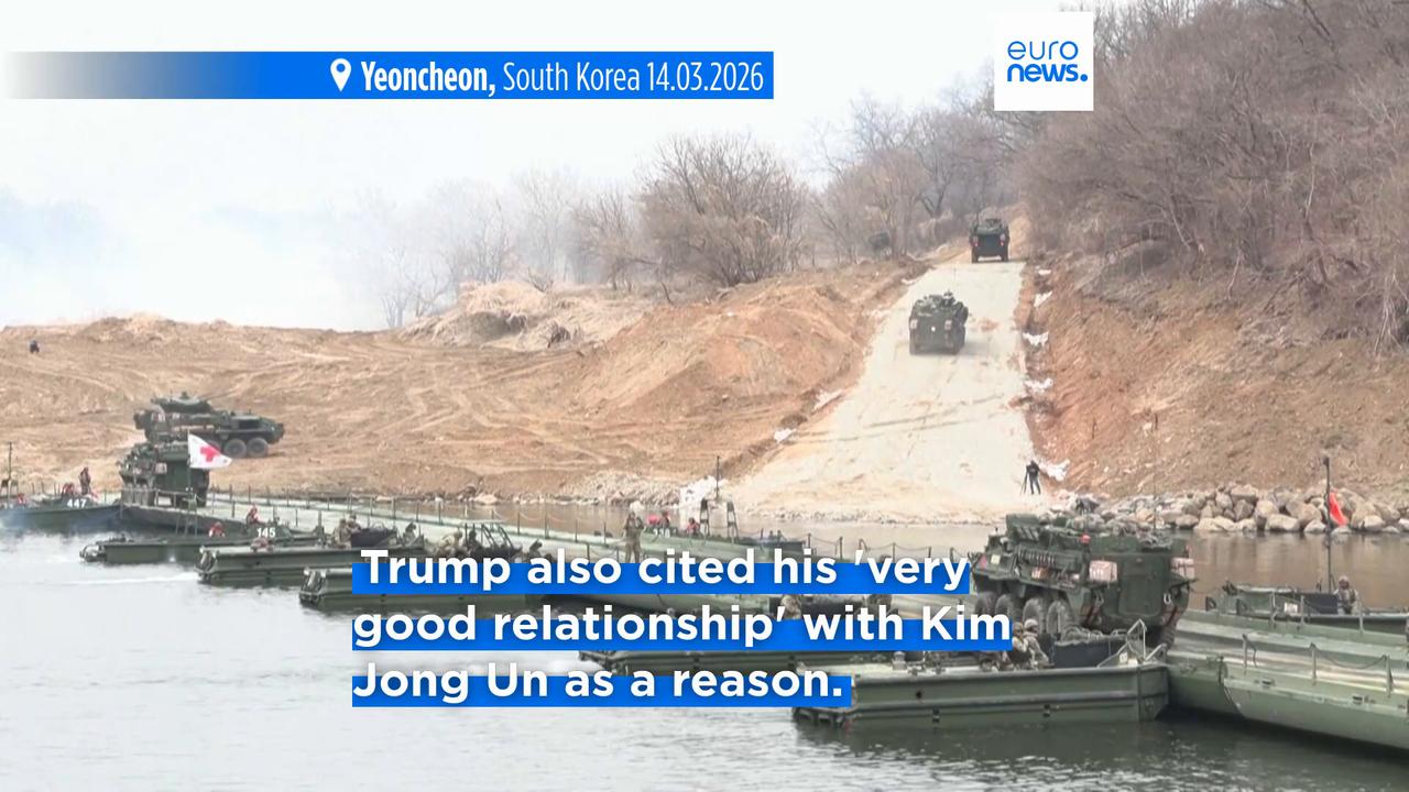 Video thumbnail for Trump orders Pentagon to 'scale back' military drills with South Korea citing good relations with Kim Jong Un