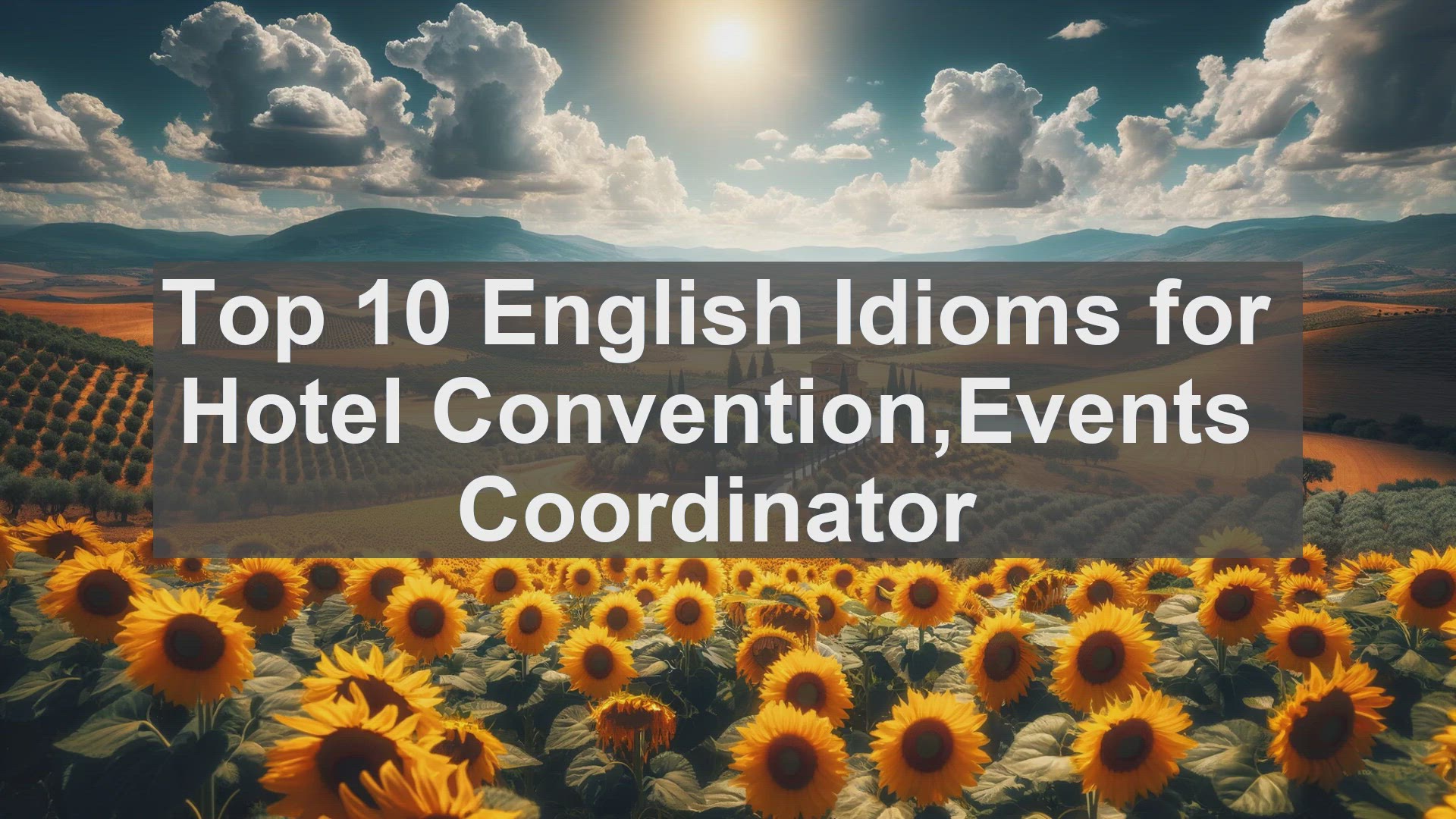 'Video thumbnail for Top 10 English Idioms for Hotel ConventionEvents Coordinator'