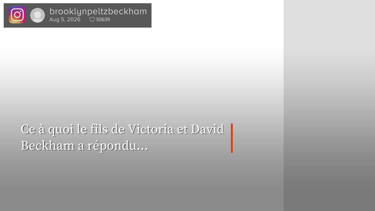 Video thumbnail for Brooklyn Beckham prend la défense de sa femme contre les critiques sur son physique.