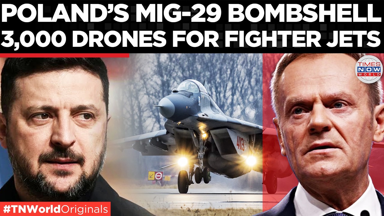 Video thumbnail for POLAND ARMS UKRAINE? Ukraine Offers 3,000 Drones for Polish MiG-29 Jets | Times Now World