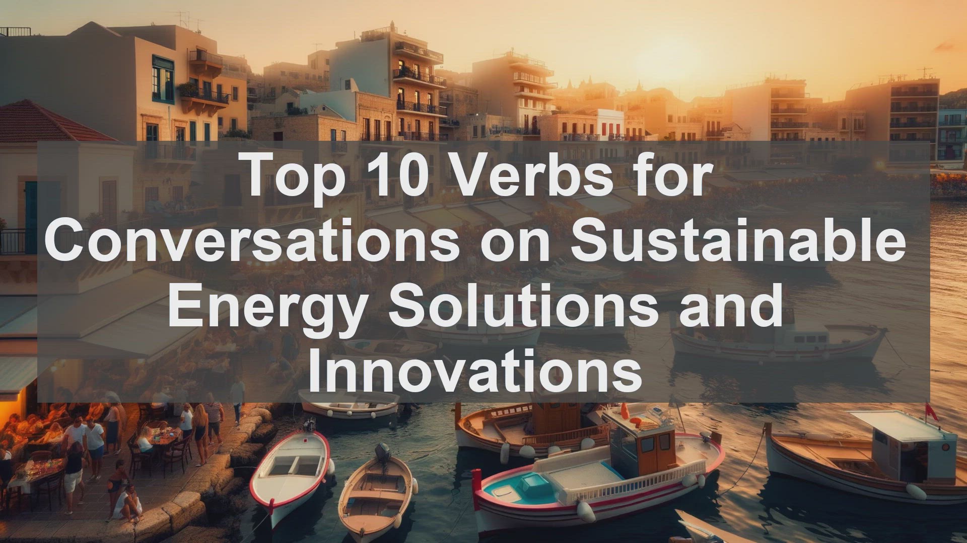 'Video thumbnail for Top 10 Verbs for Conversations on Sustainable Energy Solutions and Innovations'