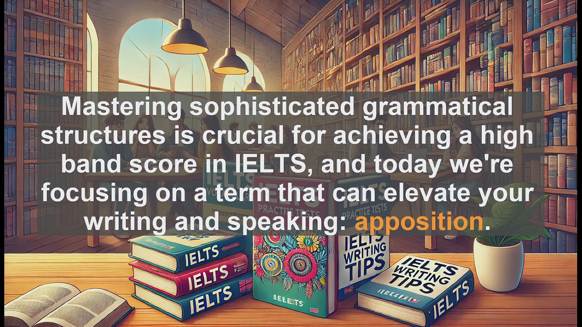 'Video thumbnail for 5000 Must Know IELTS 8.0 Vocabulary - Apposition in IELTS: Boost Your Score with Advanced Grammar'