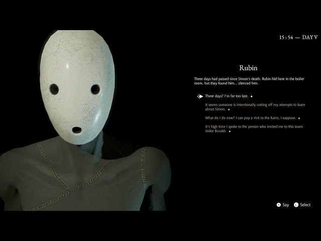 Video thumbnail for Pathologic 3 - Day V: Shadows Have Fallen | Dead End: Find Rubin: Talk with Pawn & Stanislav Rubin