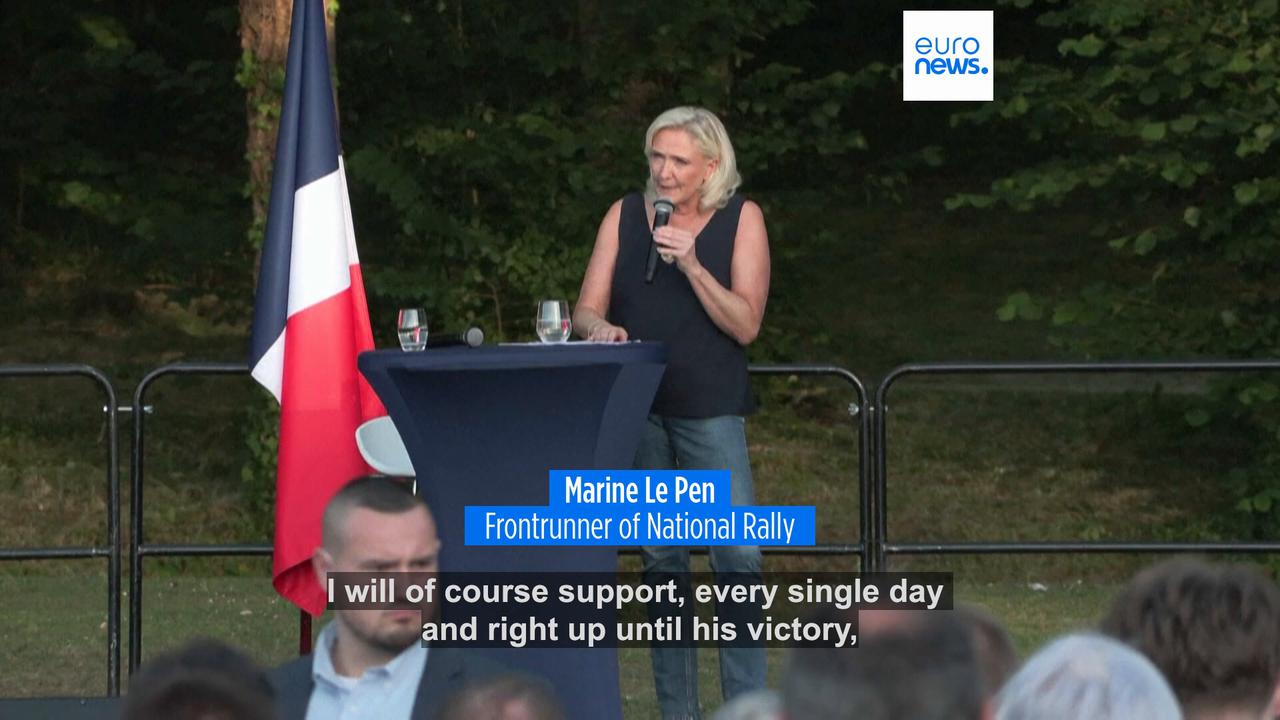 Video thumbnail for Marine Le Pen and Jordan Bardella pledge unity ahead of judicial verdict