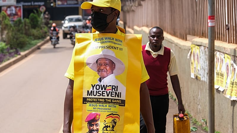 Video thumbnail for Museveni votes as Uganda election unfolds amid delays and crackdown
