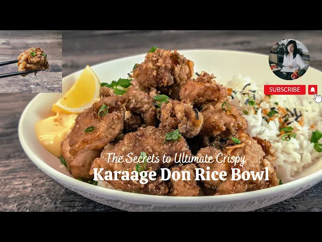Video thumbnail for Karaage Don | Japanese Fried Chicken Rice Bowl | Super Crispy