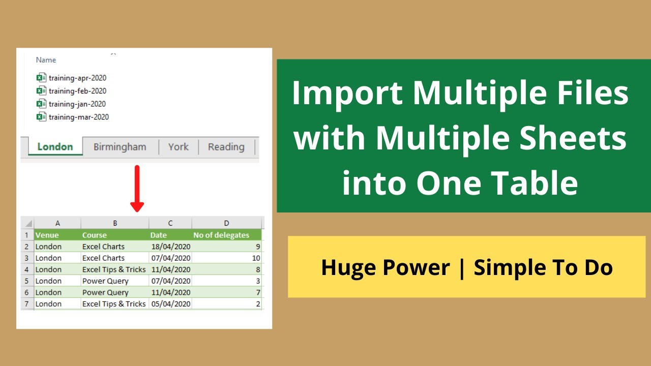 Video thumbnail for Import Multiple Excel Files with Multiple Sheets in Excel