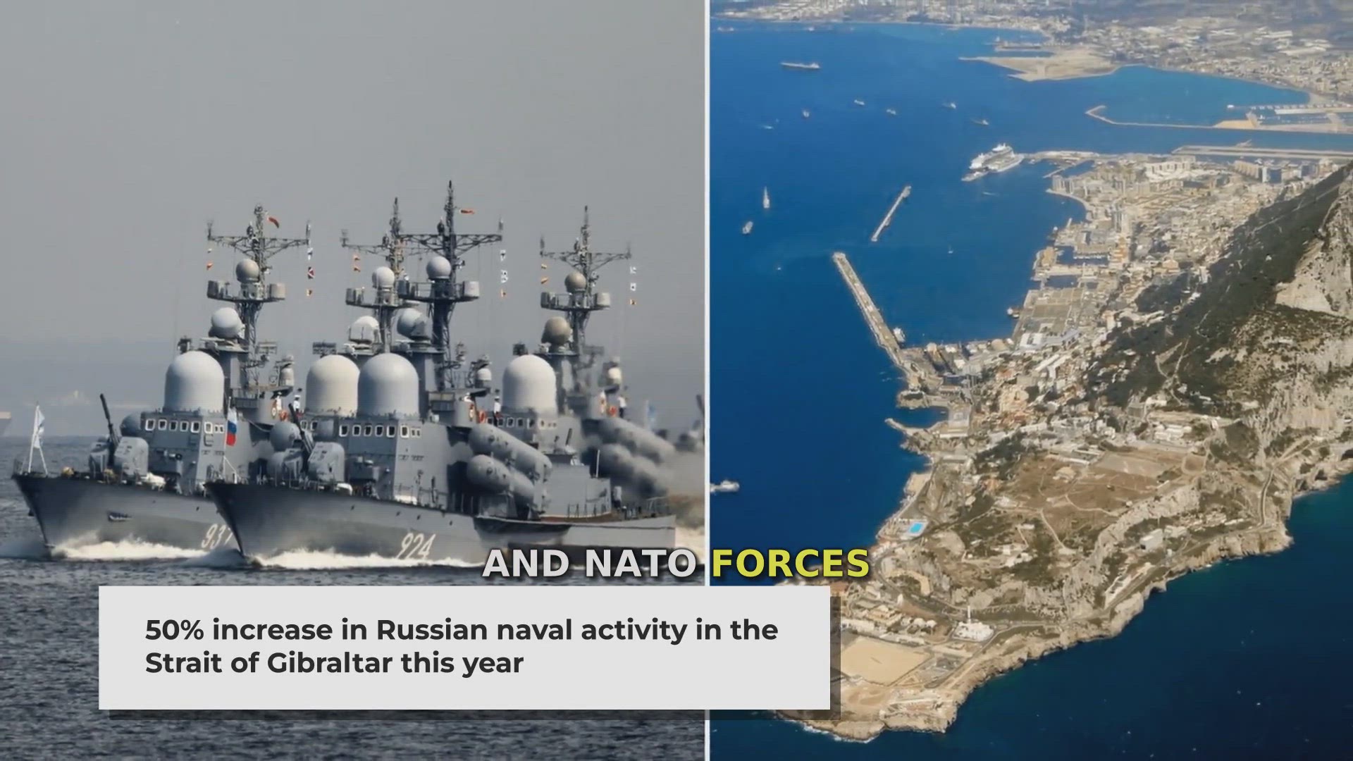 'Video thumbnail for Russian Naval Traffic Rises 50% in Gibraltar Strait'