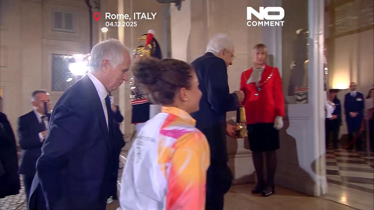 Video thumbnail for Olympic flame for Milan Cortina 2026 arrives in Rome