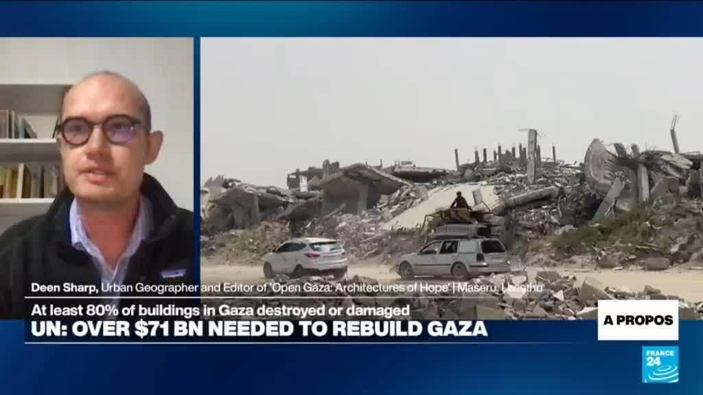 Video thumbnail for More than $71 billion needed over next decade to rebuild Gaza: UN, EU