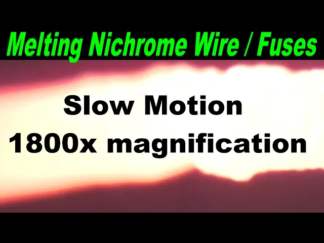 Video thumbnail for Nichrome & Fuses melting at 1800X magnification! Slow motion microscope #Joyalens JL246MS #review