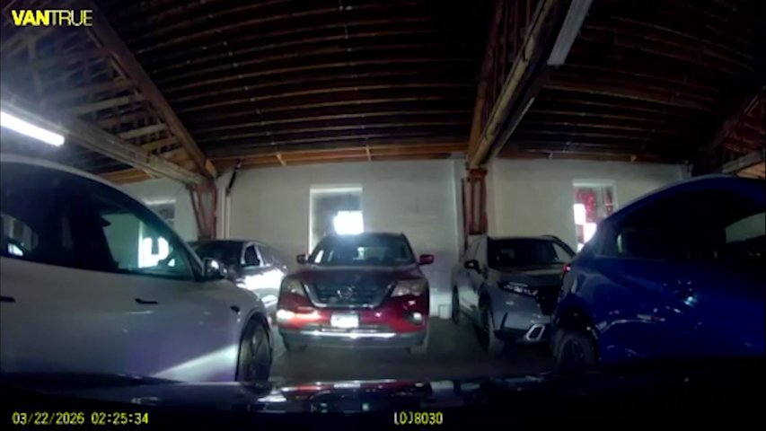 Video thumbnail for Man says video evidence shows his car get damaged in Bronx parking garage