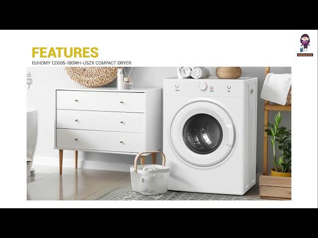 Video thumbnail for EUHOMY CD005 180WH USZX Compact Dryer