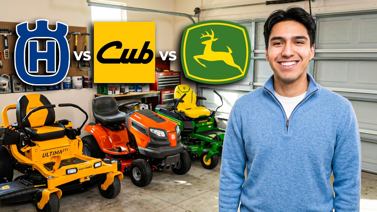 Video thumbnail for John Deere vs Cub Cadet vs Husqvarna: Which Riding Mower Wins?