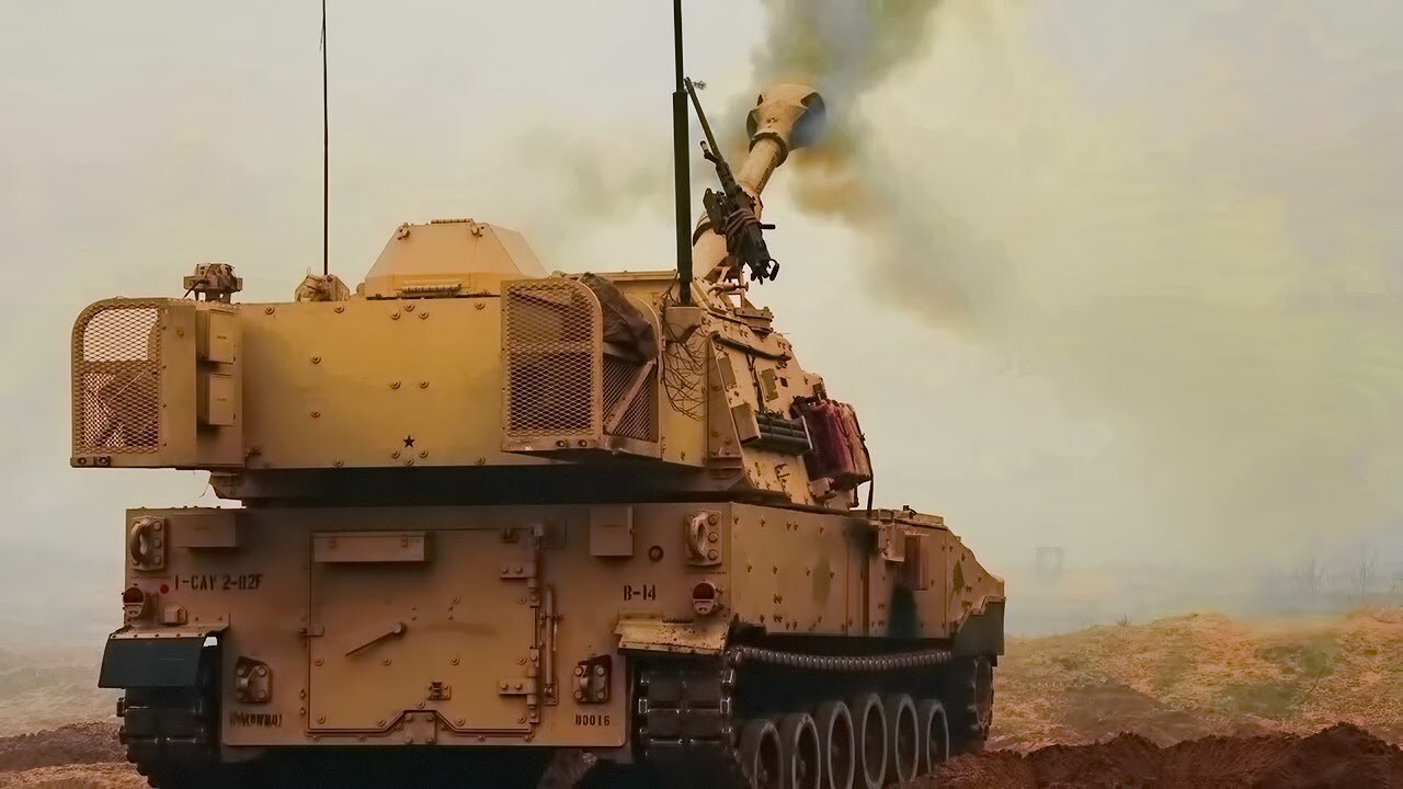 Video thumbnail for U.S. Army M109A7 Paladin Shoots • Self-Propelled Howitzer