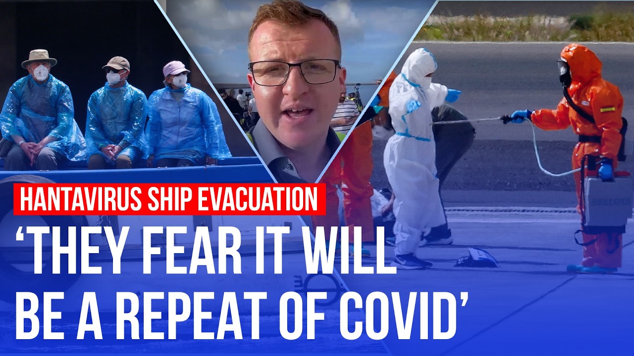 Video thumbnail for First passengers evacuated from rat-virus stricken ship in Tenerife