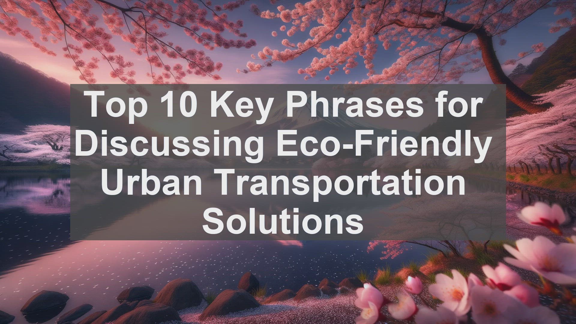 'Video thumbnail for Top 10 Key Phrases for Discussing EcoFriendly Urban Transportation Solutions'