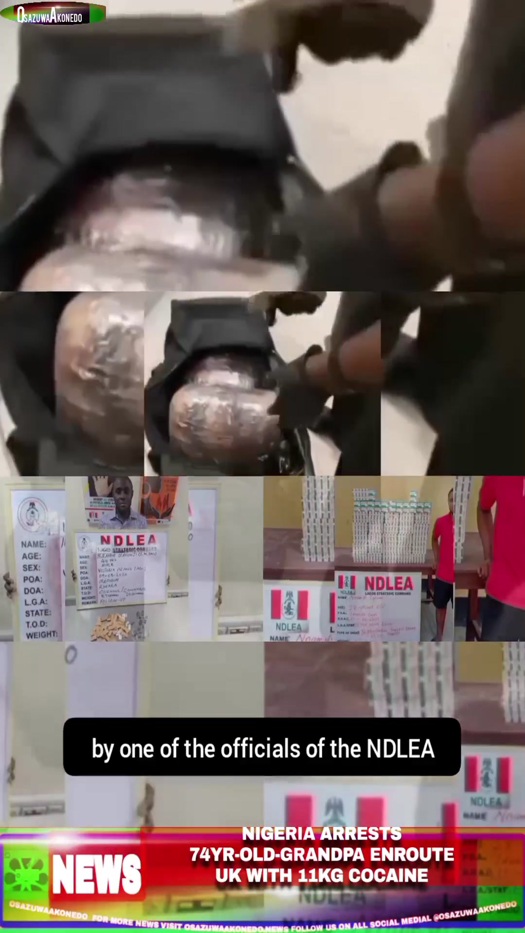 Nigeria Arrests 74yr Old Grandpa Enroute UK With 11kg Cocaine